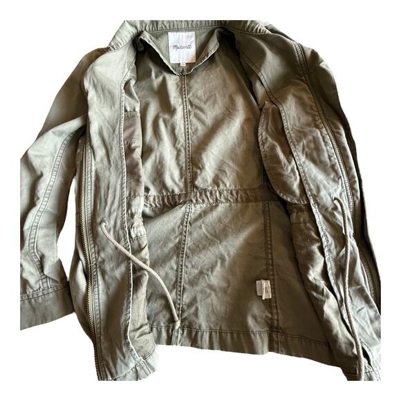 Madewell Fleet Jacket Women’s Green Military Field Zip Utility Cotton Pockets S - Picture 15 of 16